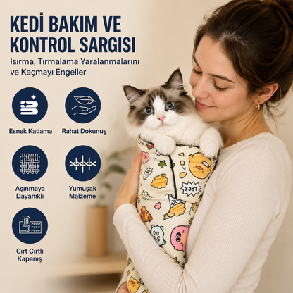 PatiÖdül™ Kendinden Yapışkanlı Kedi Bakım & Sakinleştirici Kundağı