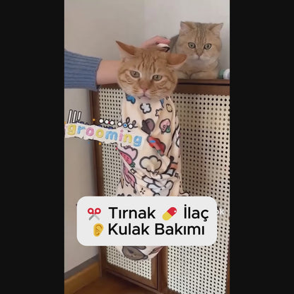 PatiÖdül™ Kendinden Yapışkanlı Kedi Bakım & Sakinleştirici Kundağı